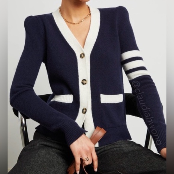 Goop G. Label by goop Dimatteo Puff-Sleeve Varsity Cardigan